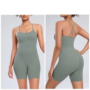 🆕LA Kotten Activewear Jumpsuit Romper Sage S🆕